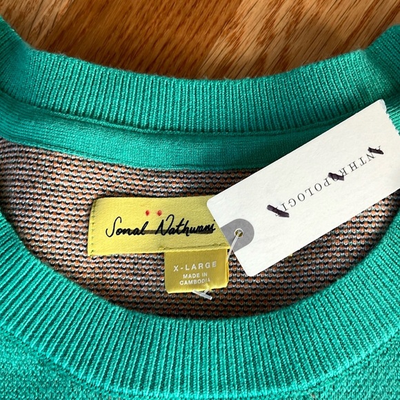 Anthropologie x Sonal Nathwani Camryn Cropped Crewneck Sweater Size XL NWT - Picture 7 of 15